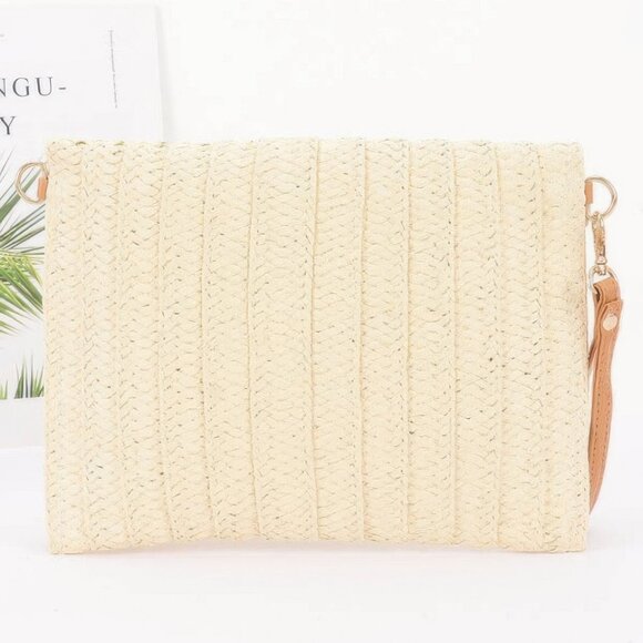 Faux Straw Cherry Clutch - Picture 2 of 4